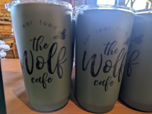 reusable coffee cups from Wolf Cafe
